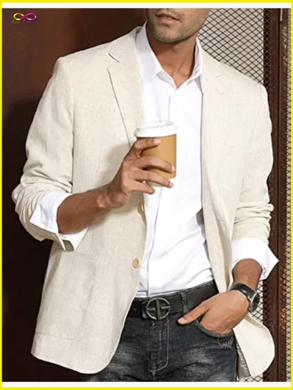 Slim Fit Lightweight Linen Blazer Tailored Sport Coat Classic Casual Elegant